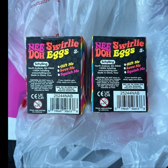 NEW 2026 viral NeeDoh swirlie marbled egg color fidget squishy Set of 2) Easter - Picture 3 of 5